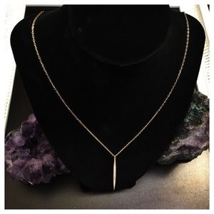 Michael Kors Matchstick Crystal Pave Gold Necklace